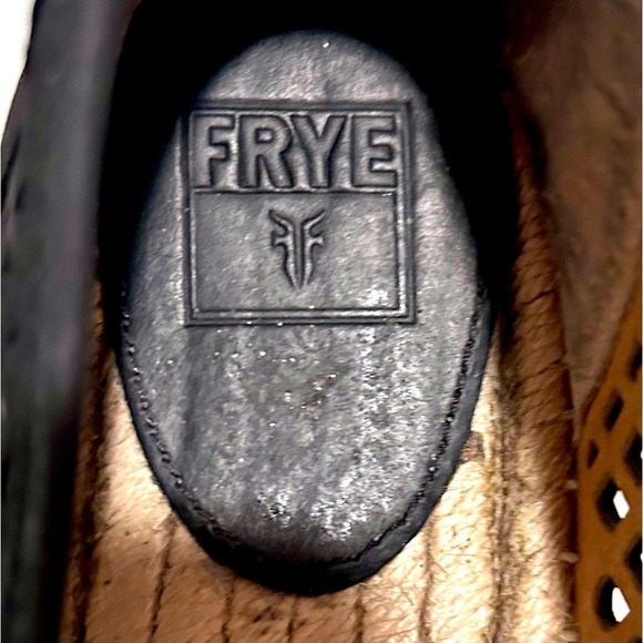 Gently Used FRYE Lee A Line Black Suede Perforated Espadrilles - Picture 6 of 6